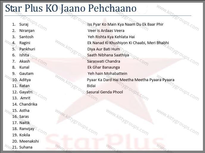 Paper Party Games : Star Plus Ko Jaano Pehchano